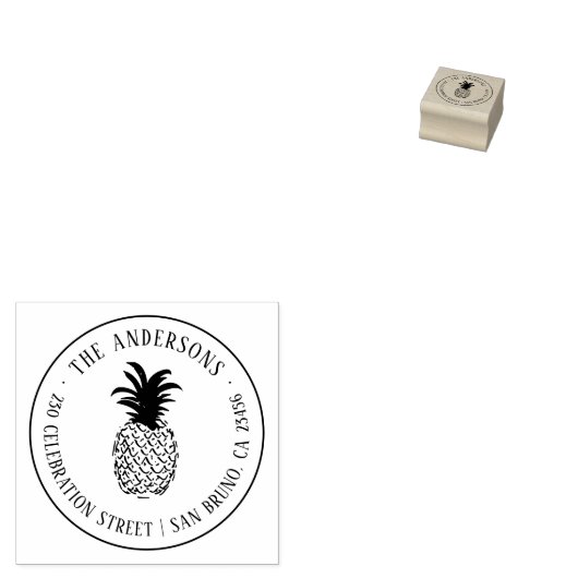 独自のパイナップルカスタム差出人住所の作成 ラバースタンプ (押印)