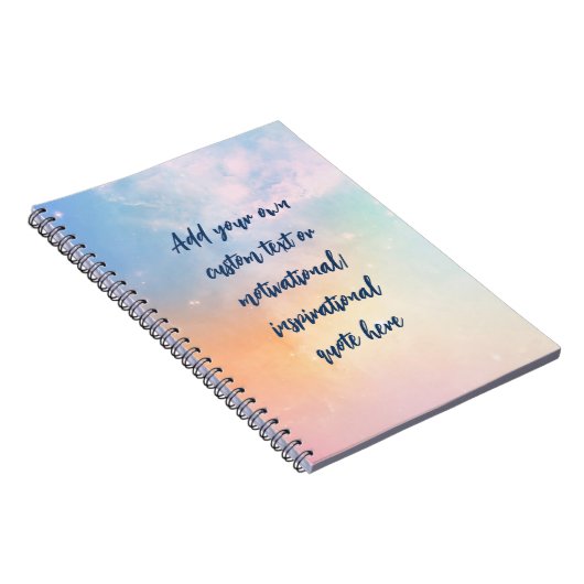 独自のパステルを作成やる気を起こさせる引用文 ノートブック (右側)