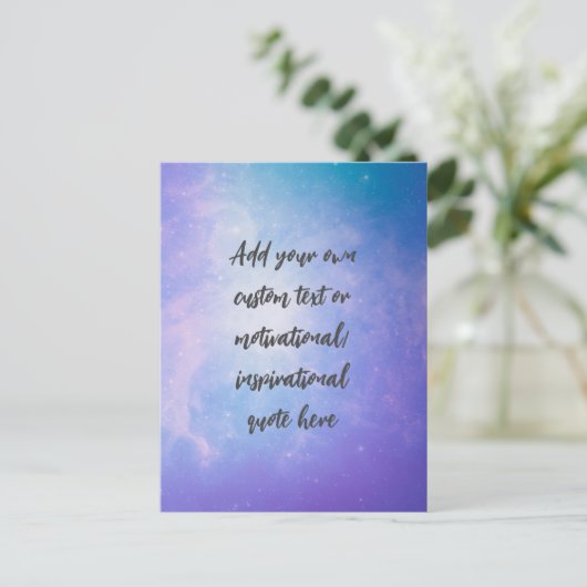 独自のパステルを作成やる気を起こさせる引用文 ポストカード (スタンド正面)