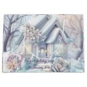 独自のパステルクリスマスの結婚作成 ラージペーパーバッグ (正面)