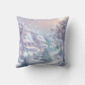 独自のパステルクリスマスビレッジを作成 クッション (裏面)