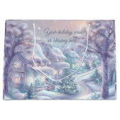 独自のパステルクリスマスビレッジを作成 ラージペーパーバッグ (正面)