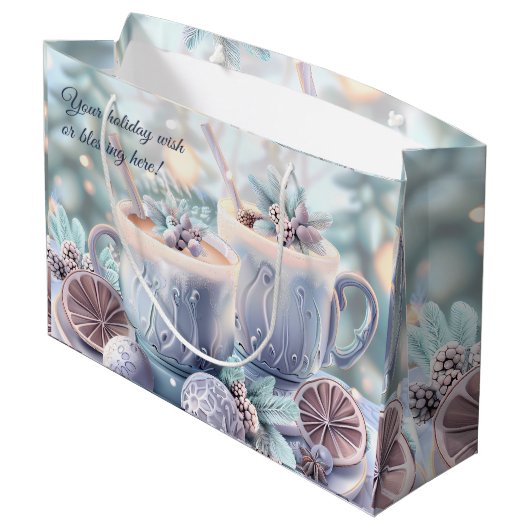 独自のパステルクリスマスホットサイダーを作成 ラージペーパーバッグ (裏面アングル)