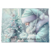 独自のパステルサンタ&クリスマスツリーを作成 ラージペーパーバッグ (正面)