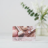 独自のパステルピンクのメイクアップブラシを作成する 名刺 (スタンド正面)