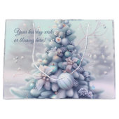 独自のパステルポインセティアスクリスマスツリーを作成 ラージペーパーバッグ (正面)