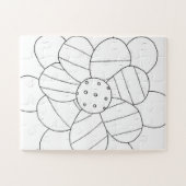 独自のパズルの色を子供へ付ける – 花#1輪郭 ジグソーパズル (横)