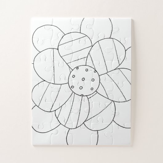 独自のパズルの色を子供へ付ける – 花#1輪郭 ジグソーパズル (縦)