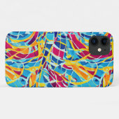 独自のパターンを追加かわいいモダンレトロ60sブルー Case-Mate iPhoneケース (裏面(横))