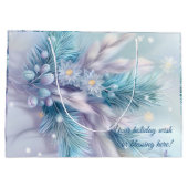 独自のパンパスパインベリークリスマスを作成 ラージペーパーバッグ (裏面)