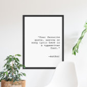 独自のパーソナライズされたカスタム引用文 ポスター