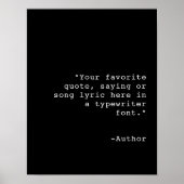 独自のパーソナライズされたカスタム引用文 ポスター (正面)