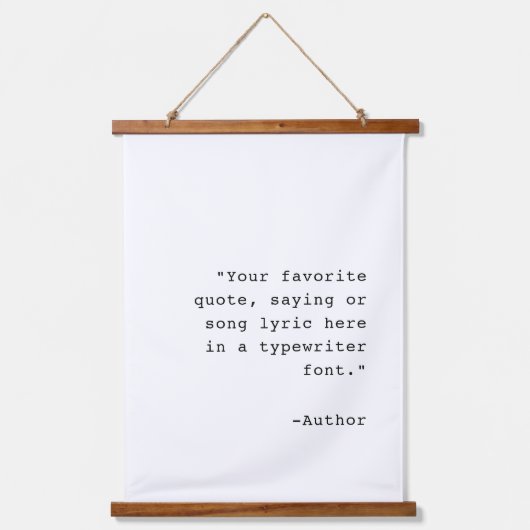独自のパーソナライズされたカスタム引用文 吊り下げ型タペストリー (正面)