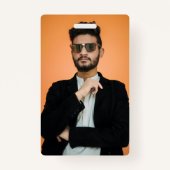 独自のパーソナライズされた写真写カスタム真の バッジ (裏面)