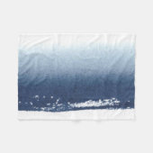 独自のパーソナライズされた贈り物を作成 – 水彩ネイビーブルー フリースブランケット (正面(横))