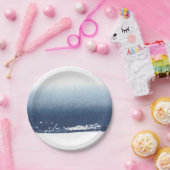 独自のパーソナライズされた贈り物を作成 – 水彩ネイビーブルー ペーパープレート (パーティー)