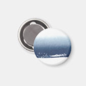 独自のパーソナライズされた贈り物を作成 – 水彩ネイビーブルー マグネット (正面/裏面)