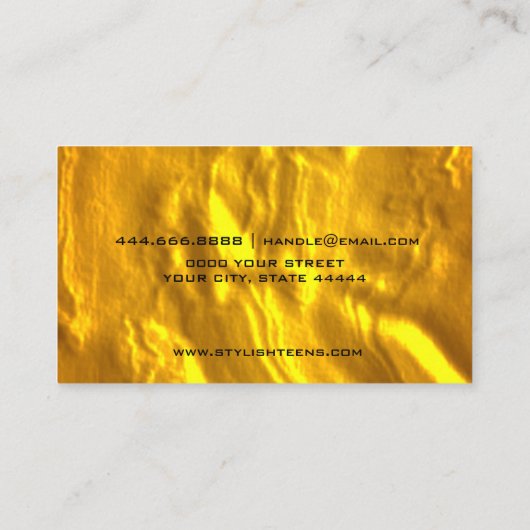 独自のパーソナライズされた金ゴールドアールデコ 名刺 (裏面)