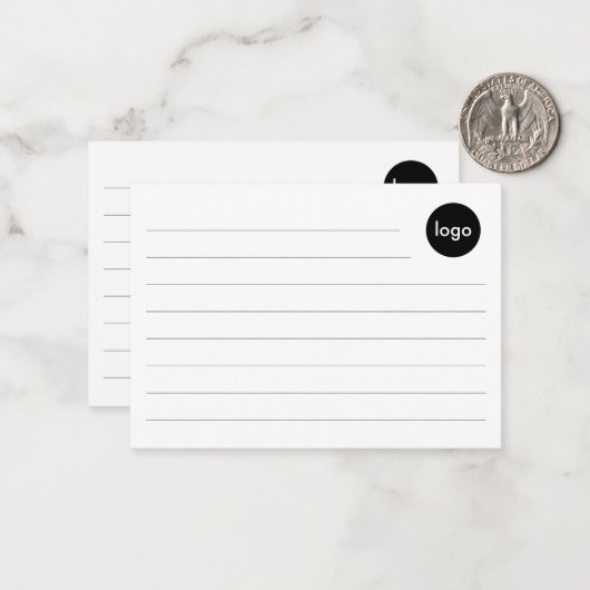 独自のビジネスカスタムロゴのルールドインデックスの作成 ノートカード (正面/裏面インサイチュ)