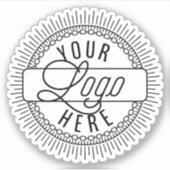 独自のビジネスカスタムロゴの作成 シール (正面)