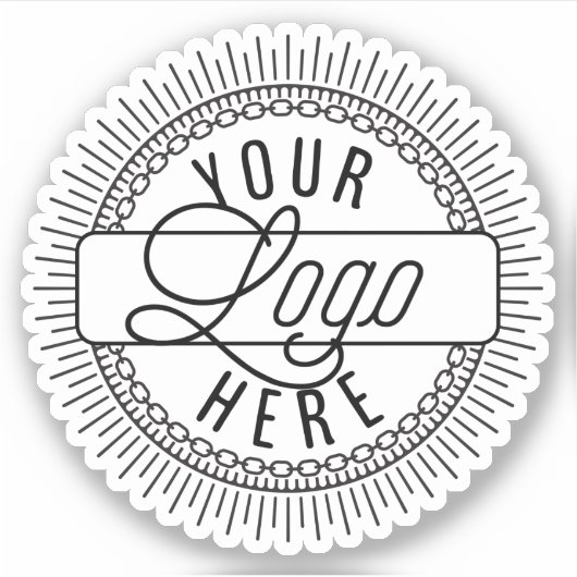 独自のビジネスカスタムロゴの作成 シール (正面)