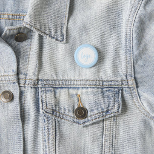 独自のビジネスミニマルロゴの青いカスタム 缶バッジ