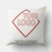 独自のビジネスロゴのパーソナライズされた追加ブランディング クッション (正面)