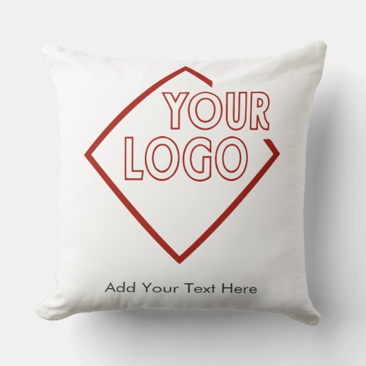 独自のビジネスロゴのパーソナライズされた追加ブランディング クッション (正面)
