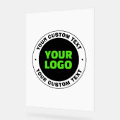 独自のビジネスロゴまたはアップロードしたデザインの追加 アクリルサイン (傾斜)