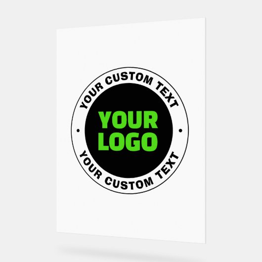 独自のビジネスロゴまたはアップロードしたデザインの追加 アクリルサイン (傾斜)