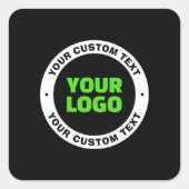 独自のビジネスロゴまたはアップロードしたデザインの追加 スクエアシール (正面)