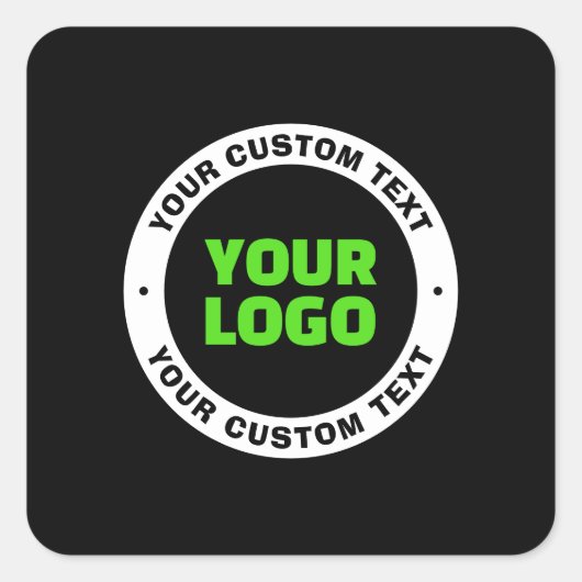 独自のビジネスロゴまたはアップロードしたデザインの追加 スクエアシール (正面)