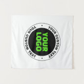 独自のビジネスロゴまたはアップロードしたデザインの追加 タペストリー (正面(横))