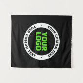 独自のビジネスロゴまたはアップロードしたデザインの追加 タペストリー (正面(横))