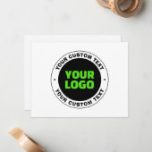 独自のビジネスロゴまたはアップロードしたデザインの追加 ノートカード (正面/裏面インサイチュ)