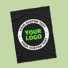 独自のビジネスロゴまたはアップロードしたデザインの追加 フリースブランケット