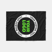 独自のビジネスロゴまたはアップロードしたデザインの追加 フリースブランケット (正面(横))