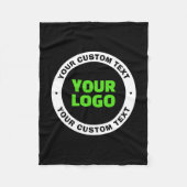 独自のビジネスロゴまたはアップロードしたデザインの追加 フリースブランケット (正面)
