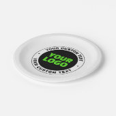 独自のビジネスロゴまたはアップロードしたデザインの追加 ペーパープレート (アングル)