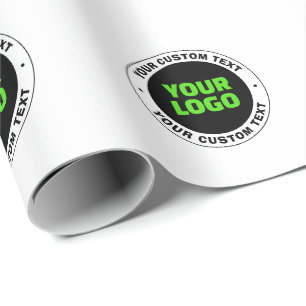 独自のビジネスロゴまたはアップロードしたデザインの追加 ラッピングペーパー