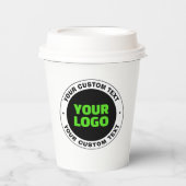 独自のビジネスロゴまたはアップロードしたデザインの追加 紙コップ (正面)