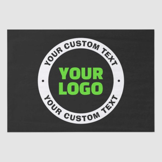 独自のビジネスロゴまたはアップロードしたデザインの追加 薄葉紙 (正面)