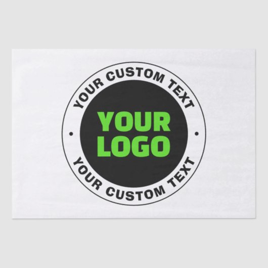 独自のビジネスロゴまたはアップロードしたデザインの追加 薄葉紙 (正面)