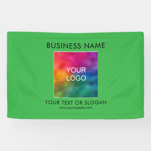 独自のビジネスロゴをアップロードする文字Kelly Green 横断幕 (横)