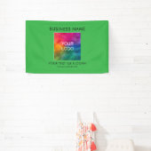 独自のビジネスロゴをアップロードする文字Kelly Green 横断幕 (インサイチュ)