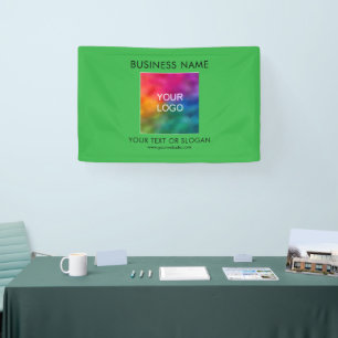 独自のビジネスロゴをアップロードする文字Kelly Green 横断幕