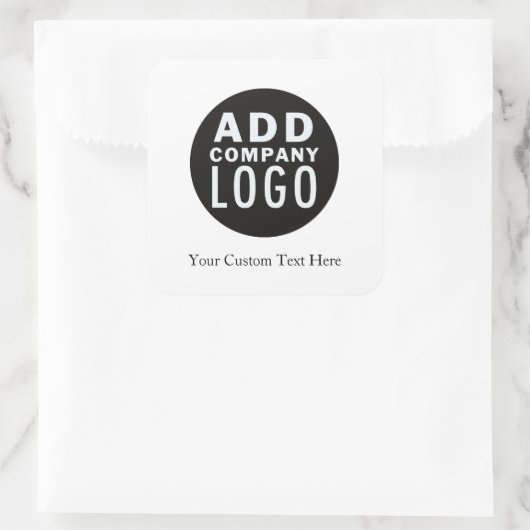 独自のビジネスロゴを追加するカスタム文字 スクエアシール (バッグ)