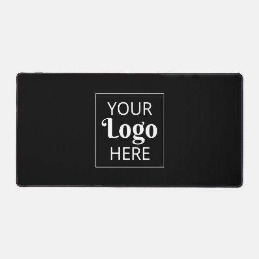 独自のビジネスロゴ会社ブランドブラックを作成 デスクマット (正面)