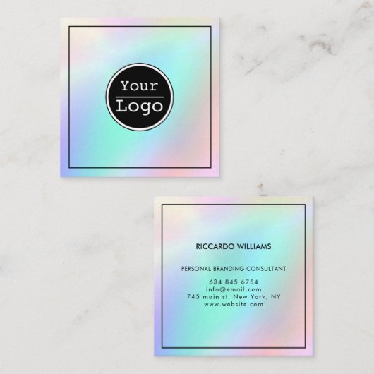 独自のビジネスロゴ名刺を作成する スクエア名刺 (正面/裏面)