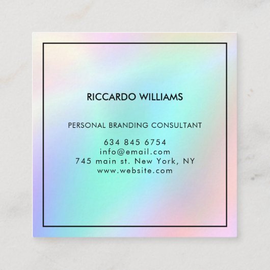 独自のビジネスロゴ名刺を作成する スクエア名刺 (裏面)